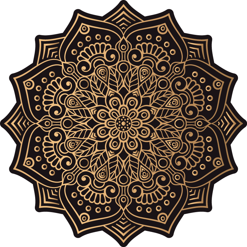 Vinyl tapijt mandala ingewikkeld mandala overlay - TenStickers