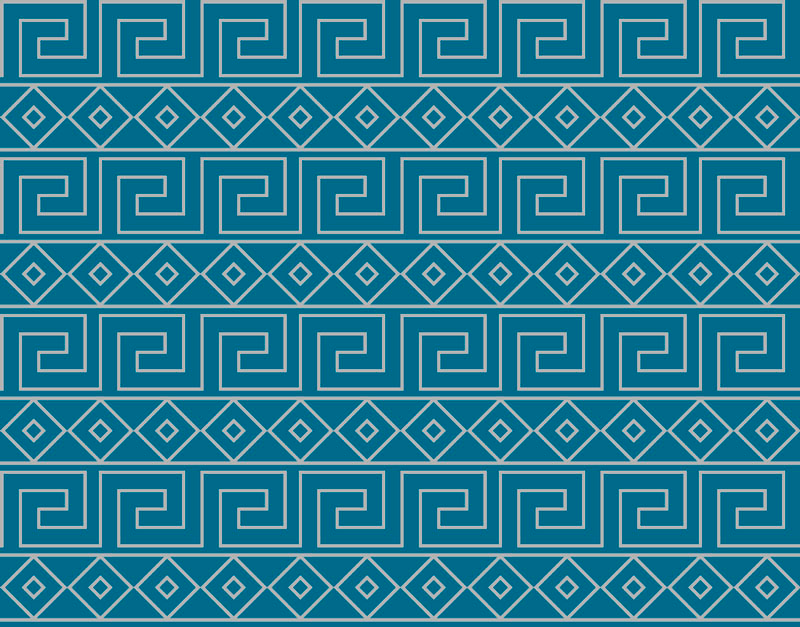 Geometrische griekse sleutel vinyl tapijt geometrisch - TenStickers