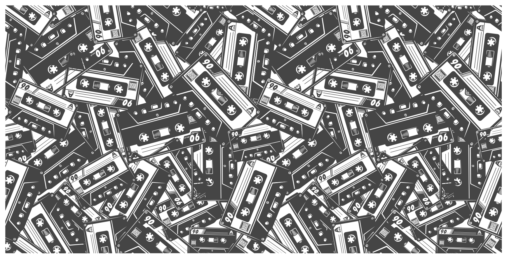 Cassette-wirwar vinyl tapijt spel - TenStickers