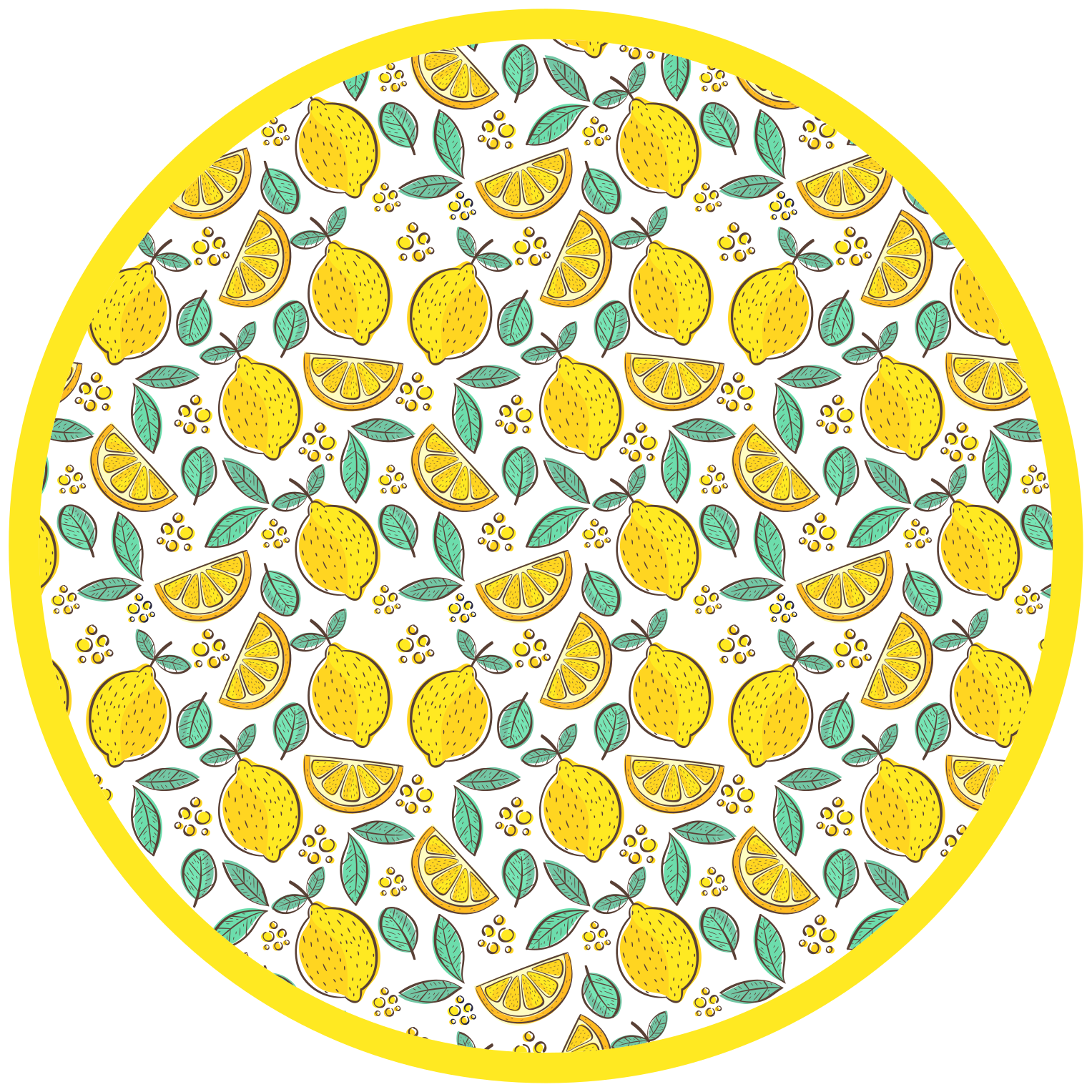 Ontwerp met citruspatroon vinyl tapijt bloemen en planten - TenStickers