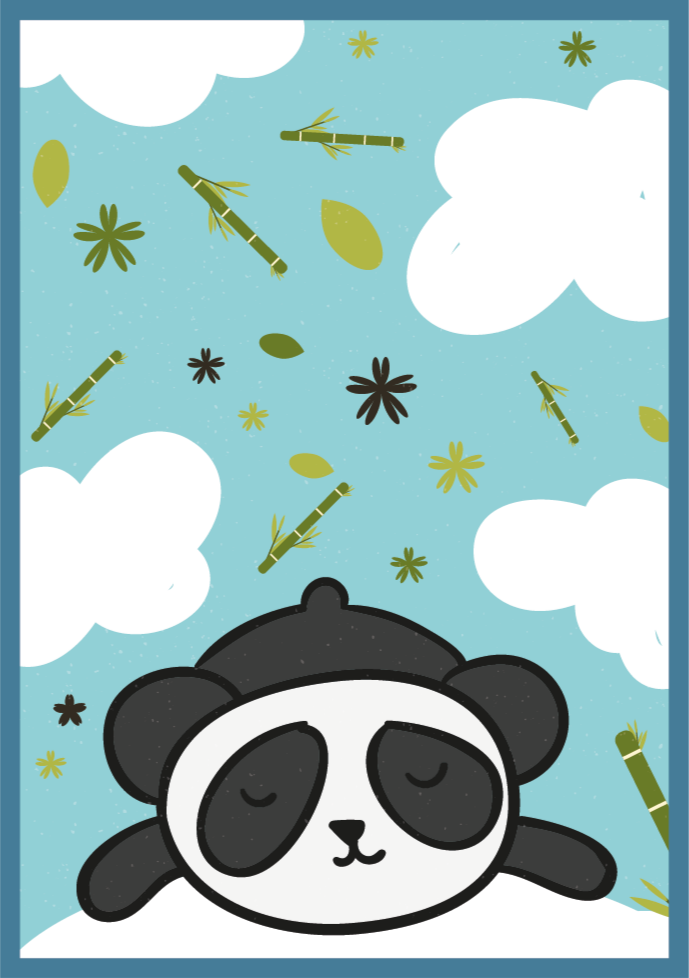 Panda droomlandschap vinyl tapijt kind - TenStickers