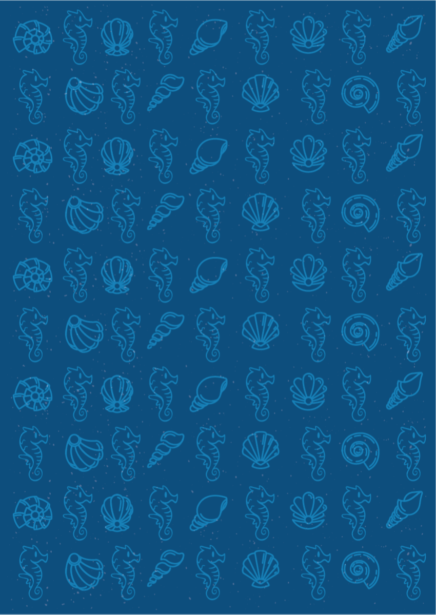 Illustratie van mariene motieven dieren vinyl tapijt - TenStickers