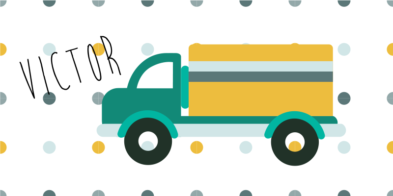 Aanpasbare vrachtwagen vinyl tapijt met naam - TenStickers