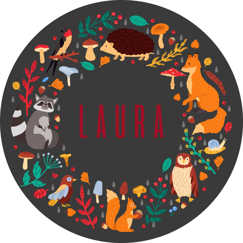 Gepersonaliseerd bos vinyl tapijt baby - TenStickers