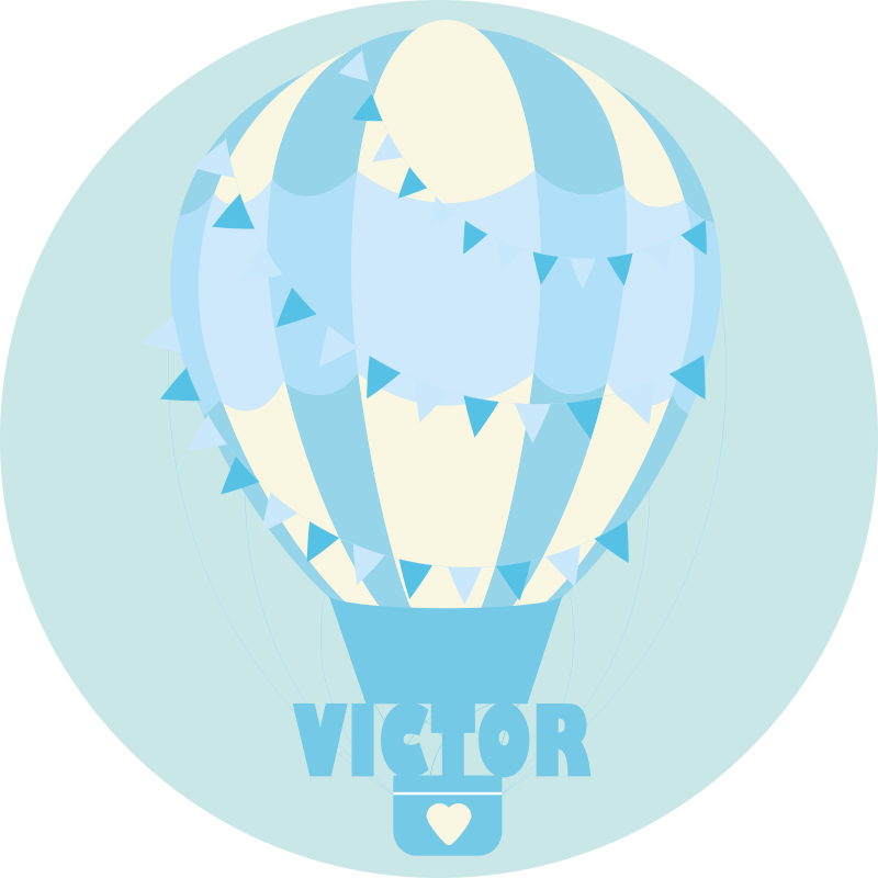Aanpasbare ballon vinyl tapijt met naam - TenStickers