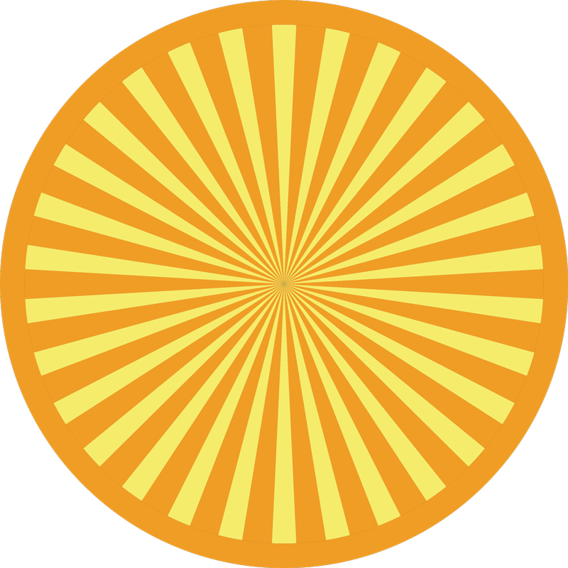 Zonnestraal cirkelvormige array vinyl tapijt strepen - TenStickers