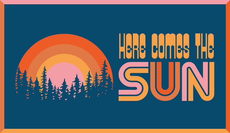 Zonsopgang silhouet scène vinyl tapijt zinnen en teksten - TenStickers