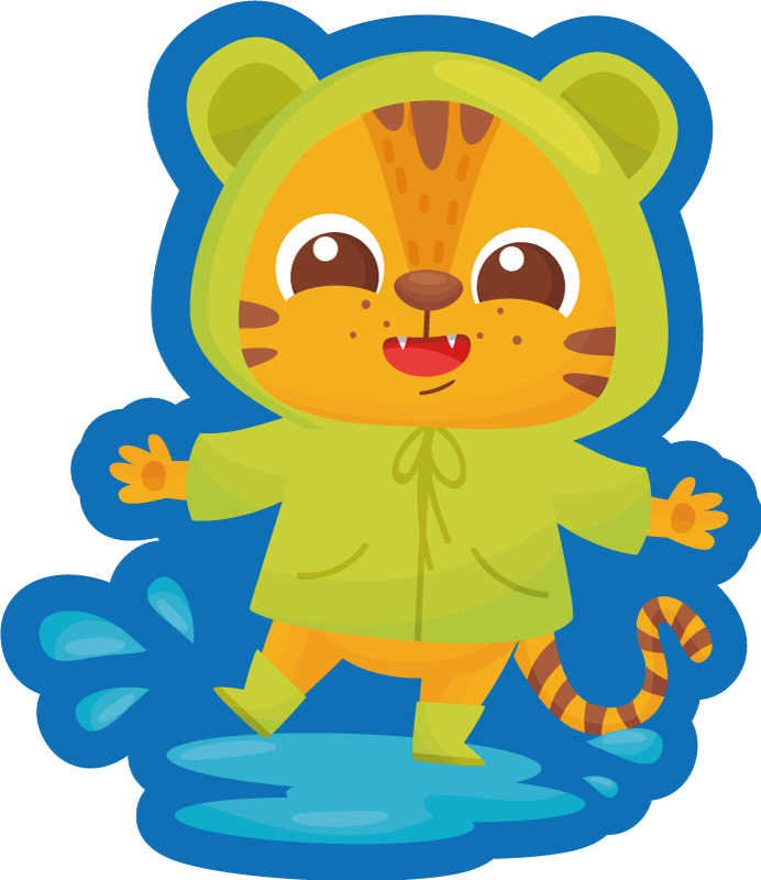 Stripfiguur tijger vinyl tapijt kind - TenStickers