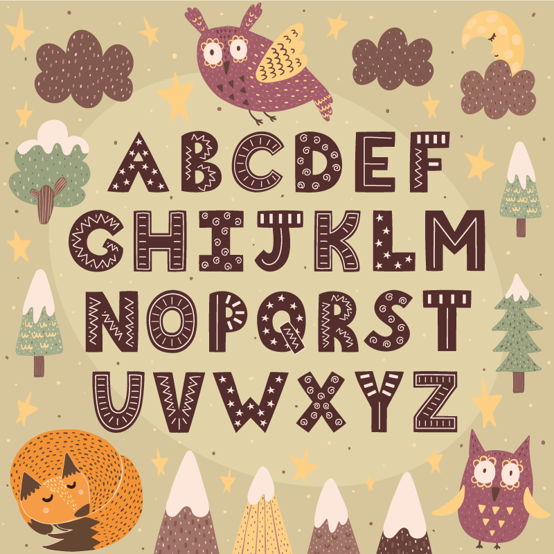 Vinyl tapijt alfabet kinderkamer - TenStickers