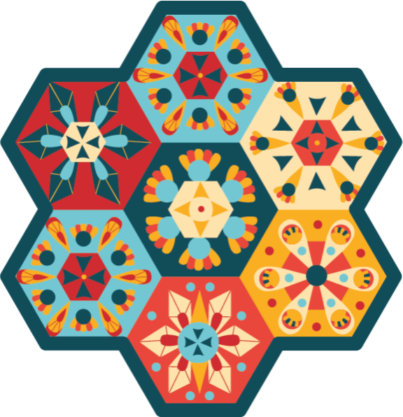 Zeshoekige symmetrie vinyl tapijt geometrisch - TenStickers