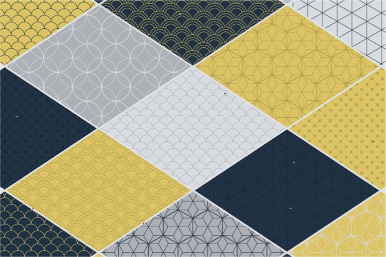 Geometrische mozaïekmix vinyl tapijt geometrisch - TenStickers