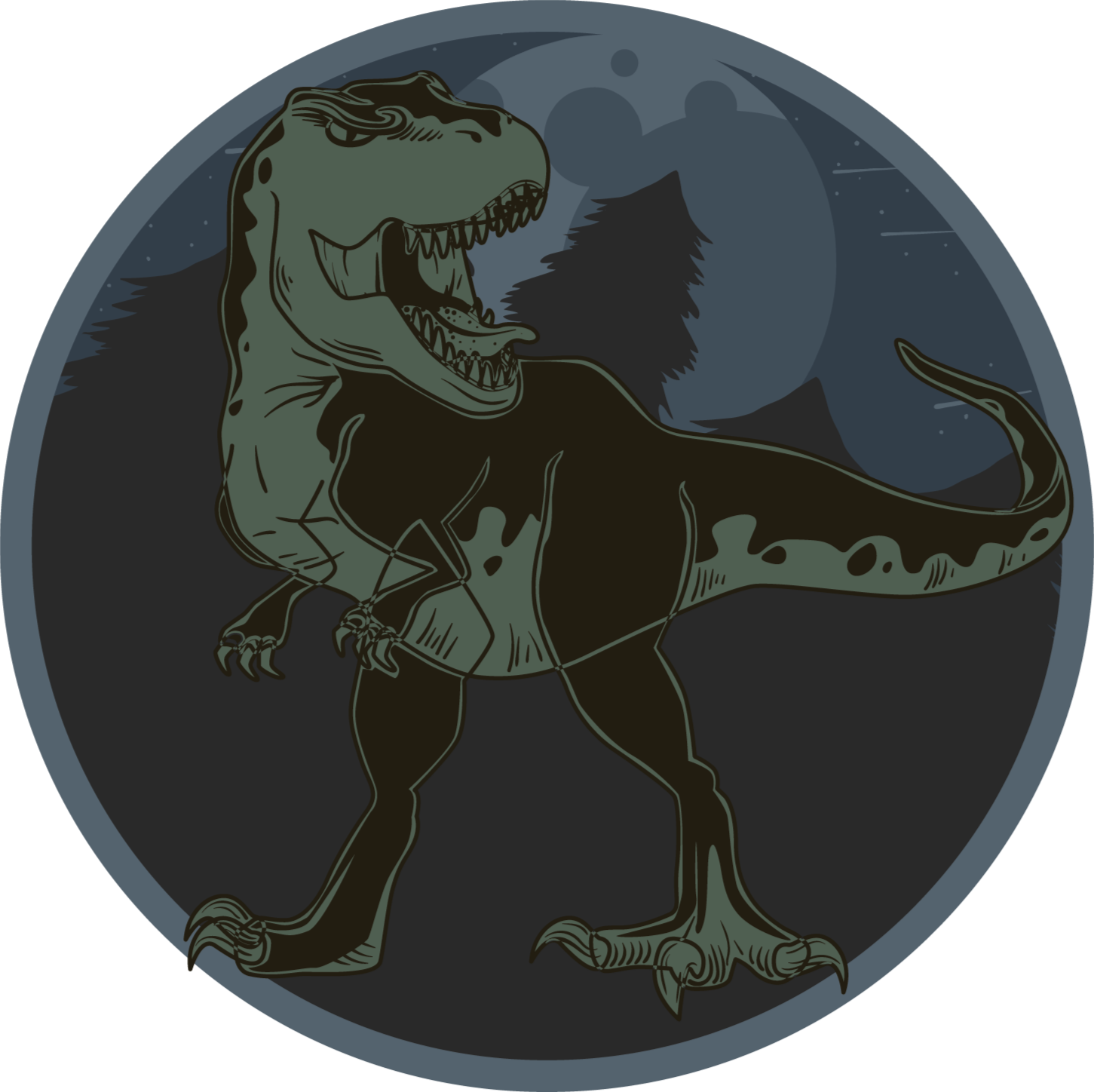 Dinosaurus illustratie dieren vinyl tapijt - TenStickers