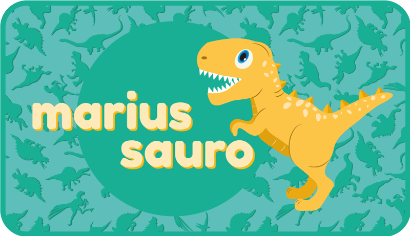 Gepersonaliseerde dinosaurus vinyl tapijt kind - TenStickers