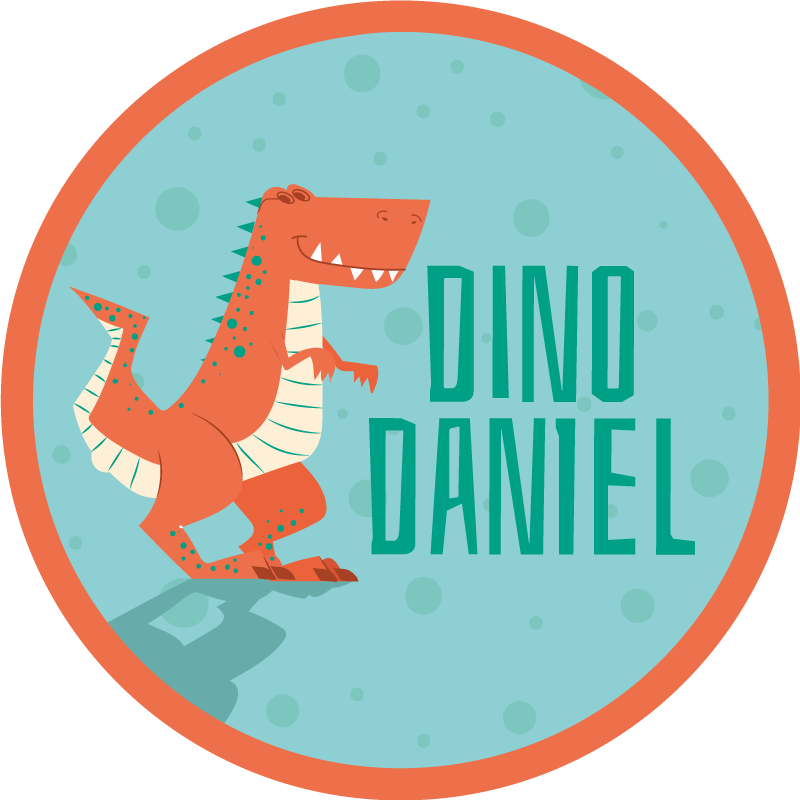 Dinosaurus aanpasbare cirkel vinyl tapijt meer kinderen - TenStickers