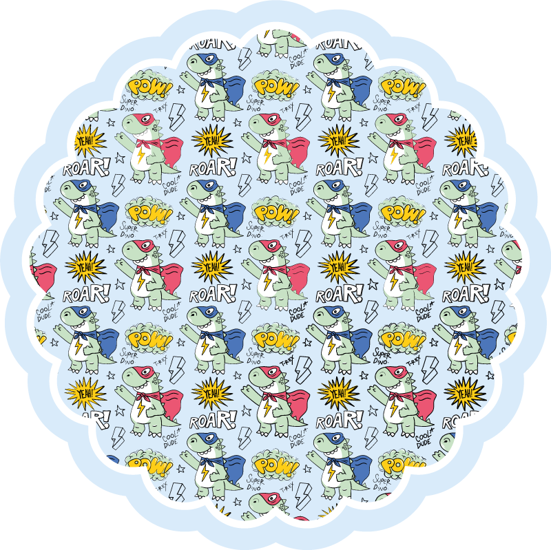 Superheld dino's vinyl tapijt kind - TenStickers