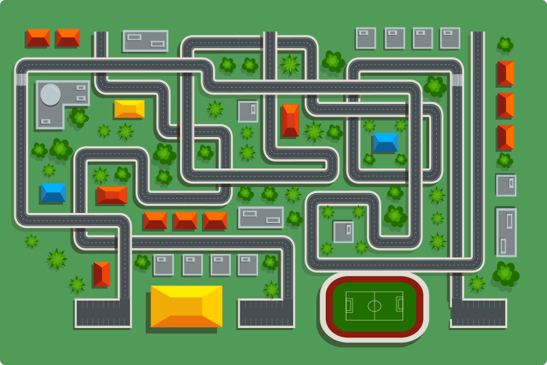 Ontwerp van de stadsweg vinyl tapijt snelwegen - TenStickers