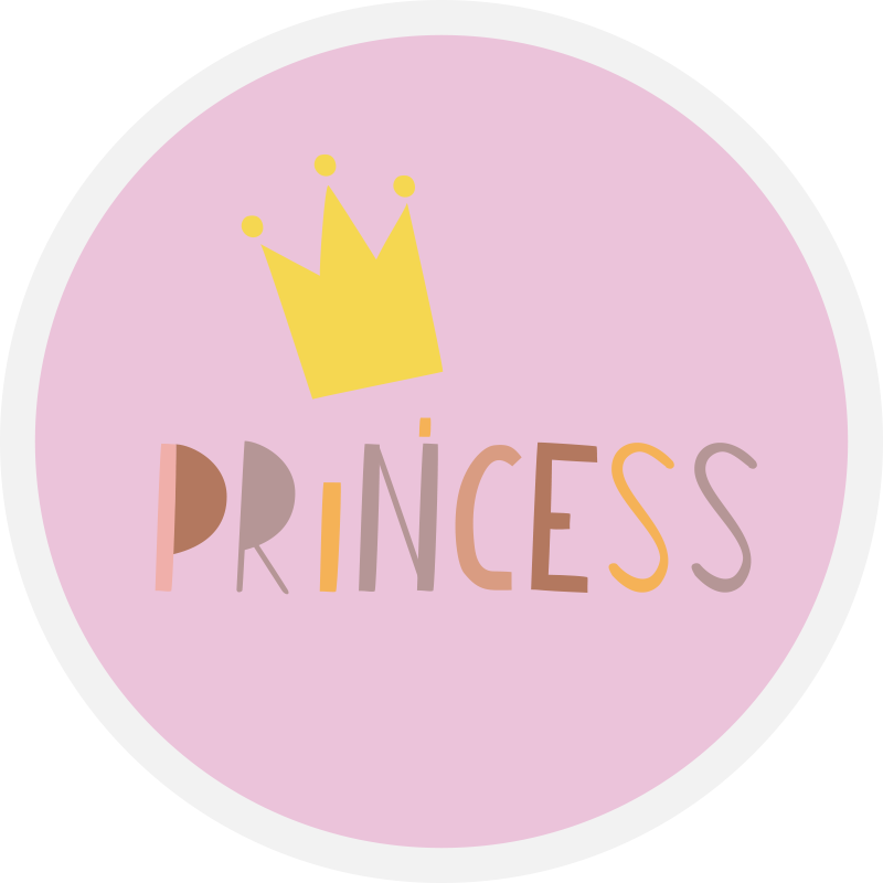 Ronde prinsessenkroon vinyl tapijt baby - TenStickers