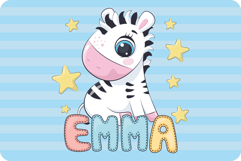Zebra gestreept plezier vinyl tapijt kind - TenStickers