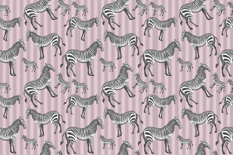 Gestreepte zebra's vinyl vloerkleed dierenprint - TenStickers