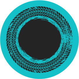Ronde turquoise werveling vinyl tapijt strepen - TenStickers