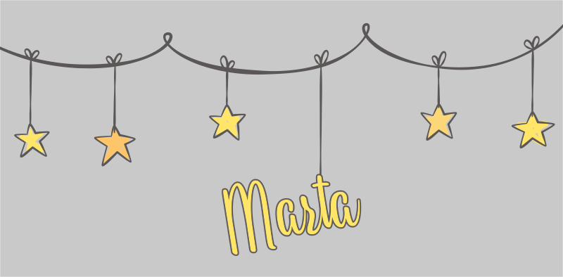 Op maat gemaakte sterrenhemel vinyl tapijt met naam - TenStickers