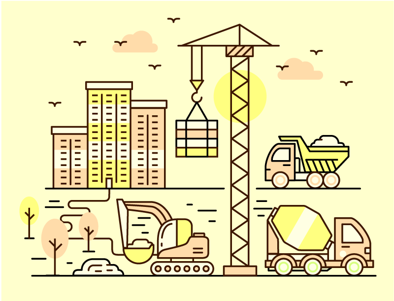 Stedelijke constructie vinyl tapijt meer kinderen - TenStickers