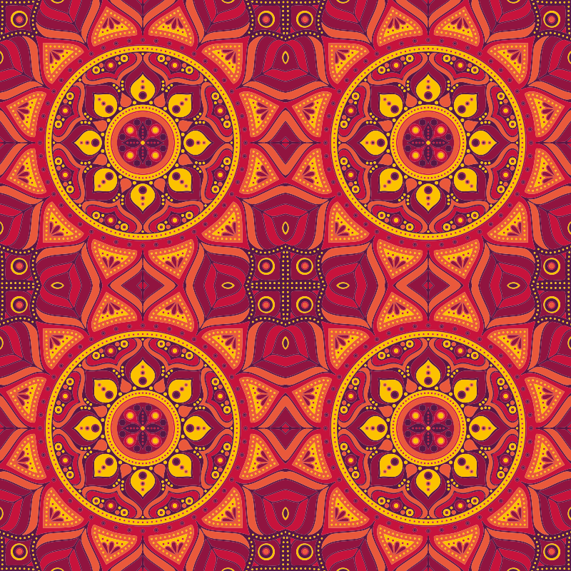 Vinyl tapijt mandala geïnspireerde symmetrie - TenStickers