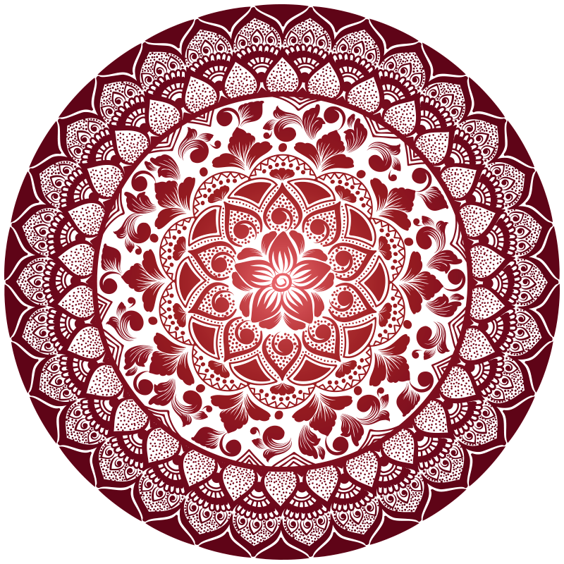 Vinyl tapijt mandala ingewikkeld mandala-embleem - TenStickers