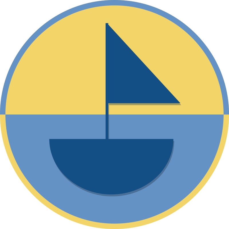 Vinyl tapijt geometrisch zeilbootmotief - TenStickers