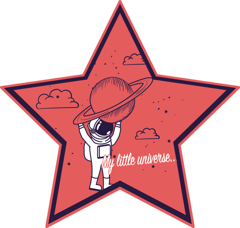 Astronaut ster ontdekkingsreiziger vinyl tapijt kind - TenStickers