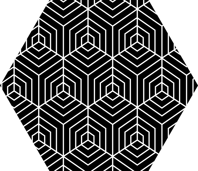 Zeshoekig labyrint vinyl tapijt geometrisch - TenStickers