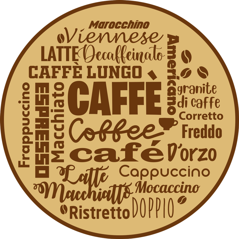 Koffie middelpunt vinyl tapijt zinnen en teksten - TenStickers