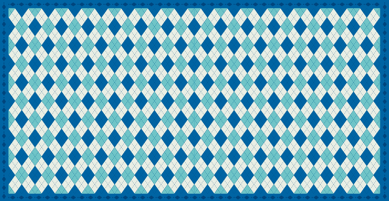 Geruit blauw patroon vinyl tapijt tegels - TenStickers