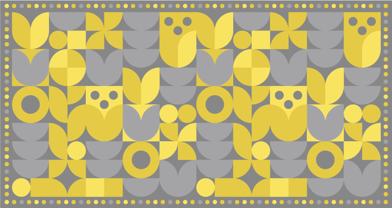 Vinyl tapijt geometrisch geel patroon - TenStickers
