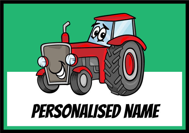 Aangepaste tractorafbeelding vinyl tapijt met naam - TenStickers