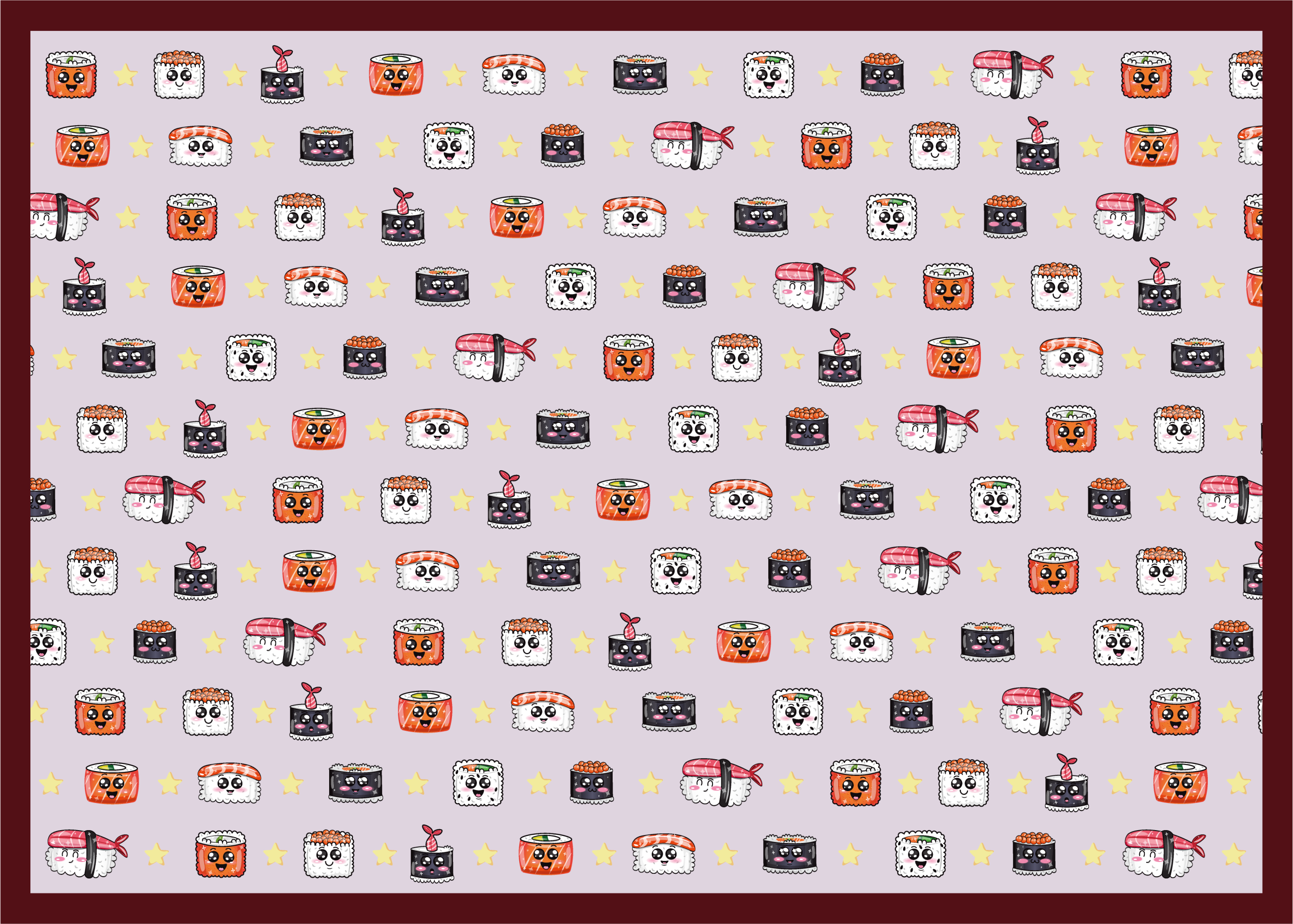 Sushi cartoon patroon vinyl tapijt kind - TenStickers