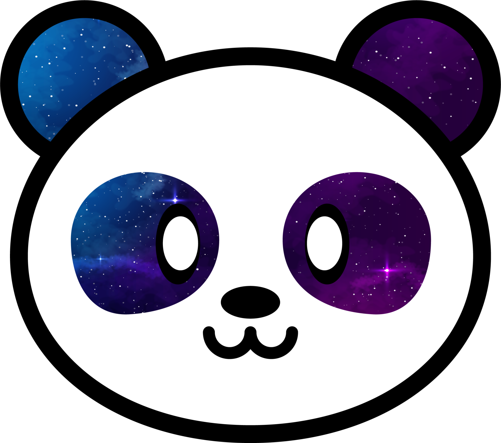 Galactische panda gezicht vinyl tapijt kind - TenStickers