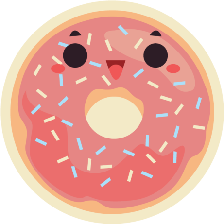 Geanimeerde donut vinyl tapijt meer kinderen - TenStickers