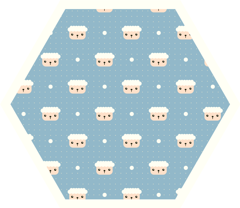 Schapen patroon vinyl tapijt baby - TenStickers