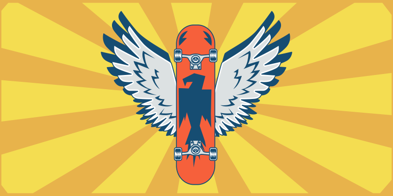 Skateboardvleugels decor vinyl tapijt meer kinderen - TenStickers