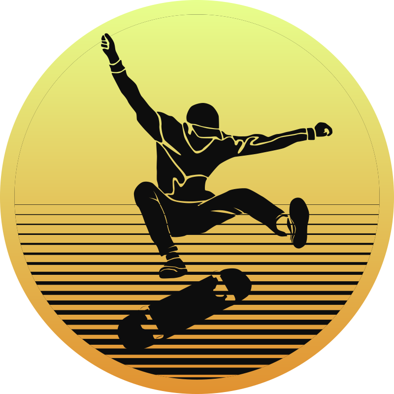 Skateboardsilhouet vinyl tapijt tiener - TenStickers