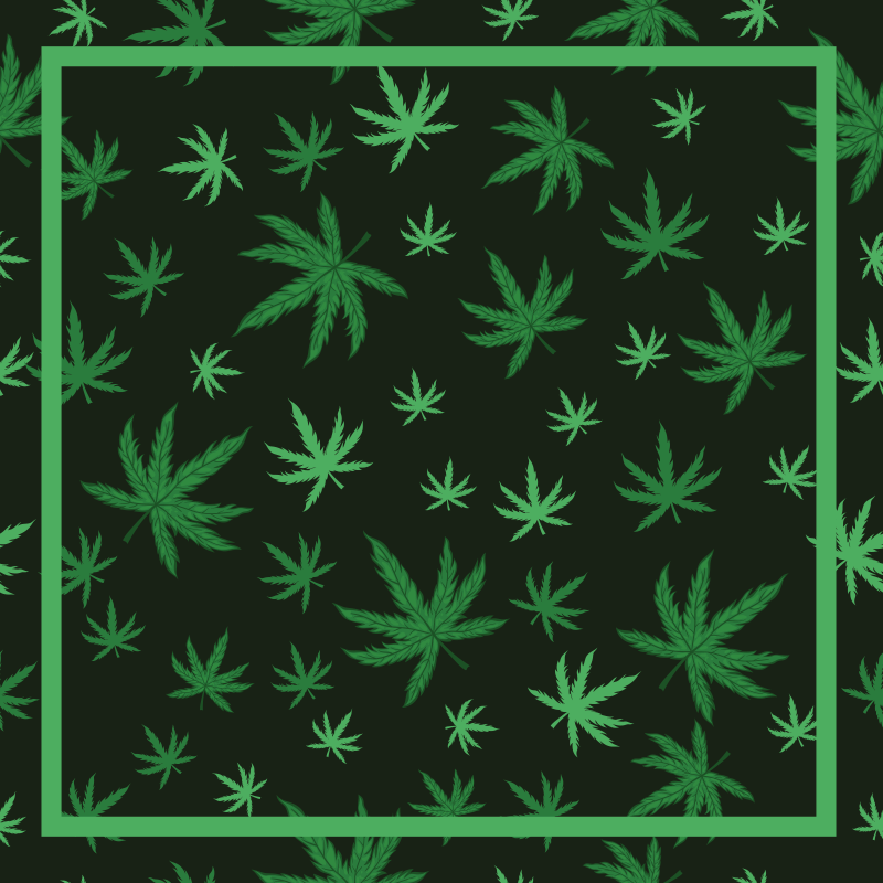 Patroon van cannabisbladeren dieren vinyl tapijt - TenStickers