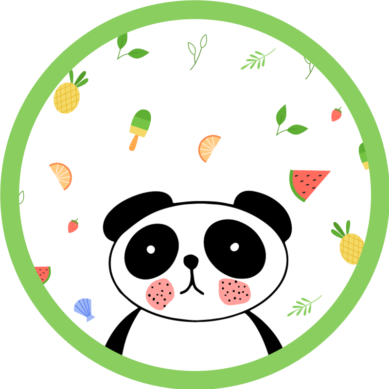 Schattige pandacirkel vinyl tapijt kind - TenStickers