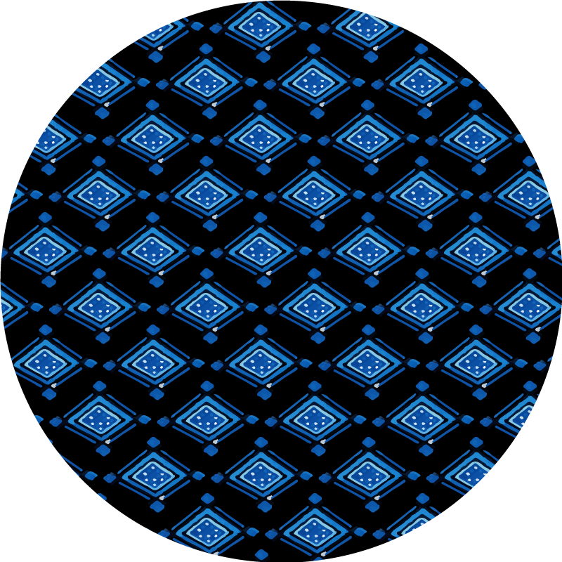 Blauw ruitpatroon vinyl tapijt geometrisch - TenStickers