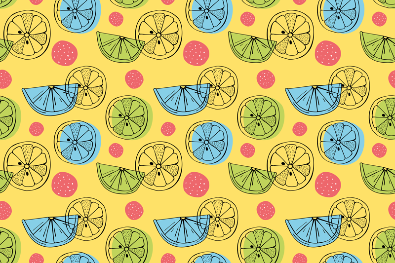 Fruitschijfpatronen vinyl tapijt keuken - TenStickers