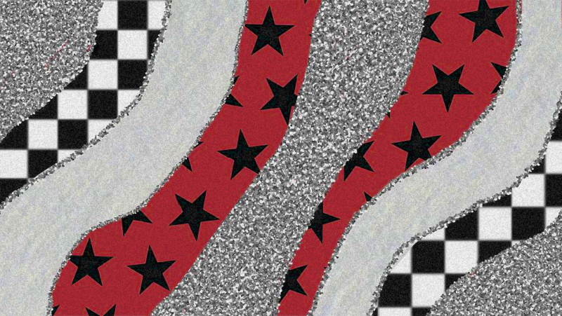 Sterrenrode golven vinyl tapijt andere textuur - TenStickers