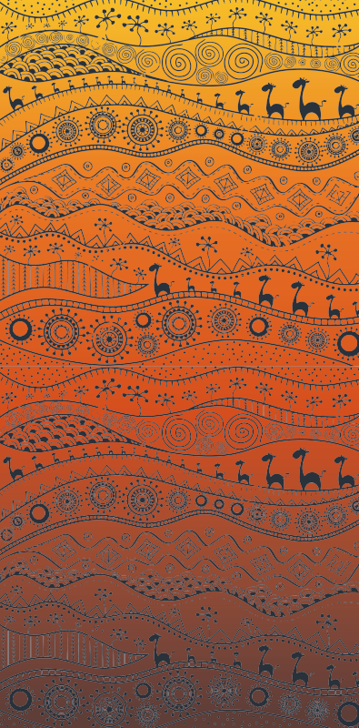 Culturele abstracte patronen vinyl tapijt etnisch - TenStickers