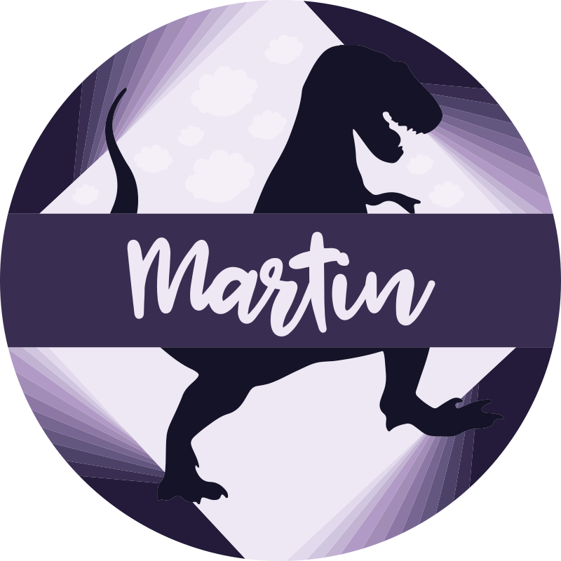 Velociraptor met naam vinyl tapijt meer kinderen - TenStickers