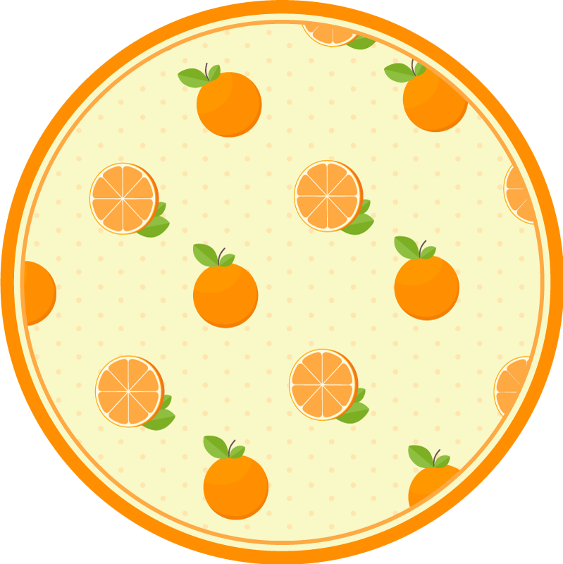 Citrusvrucht illustratie vinyl tapijt keuken - TenStickers