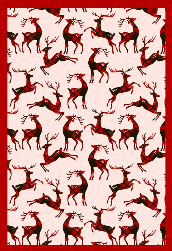 Rendierrood patroon vinyl tapijt kerstmis - TenStickers